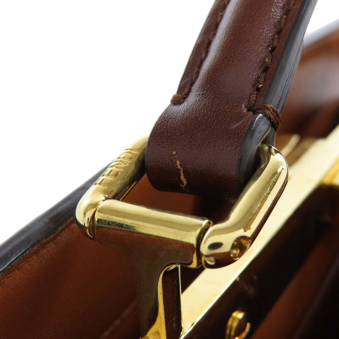 FENDI Handbag Calfskin Brown Peekaboo 2WAY