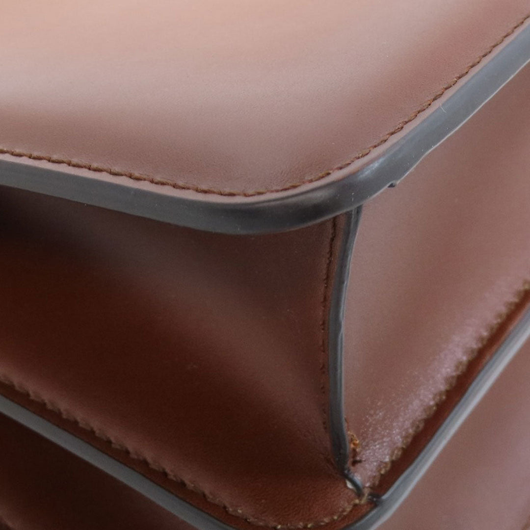 FENDI Handbag Calfskin Brown Peekaboo 2WAY