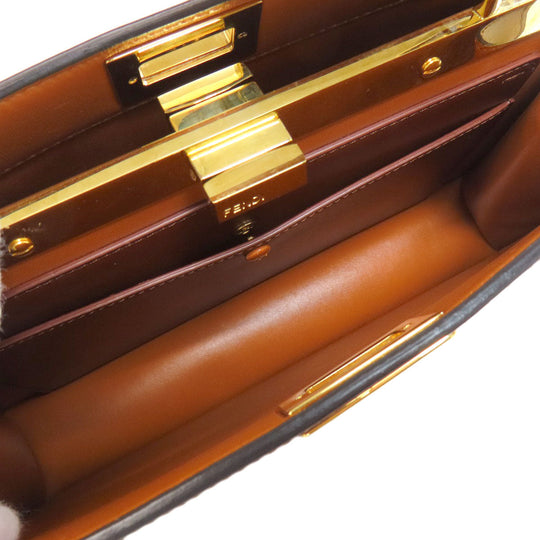 FENDI Handbag Calfskin Brown Peekaboo 2WAY