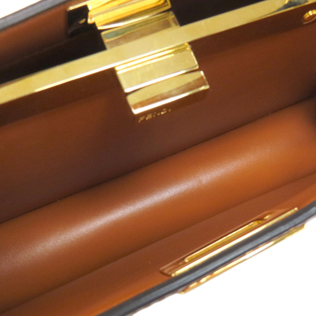 FENDI Handbag Calfskin Brown Peekaboo 2WAY