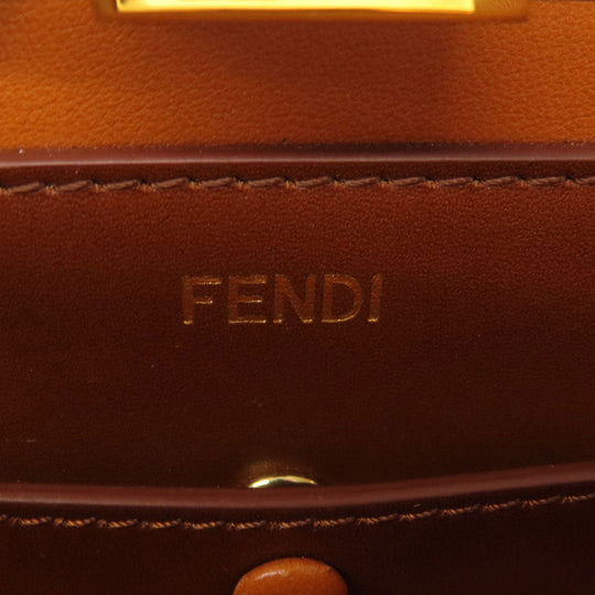 FENDI Handbag Calfskin Brown Peekaboo 2WAY