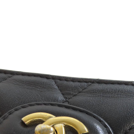CHANEL Handbag lambskin black Matelasse Gold Metal 2WAY Women Used Authentic