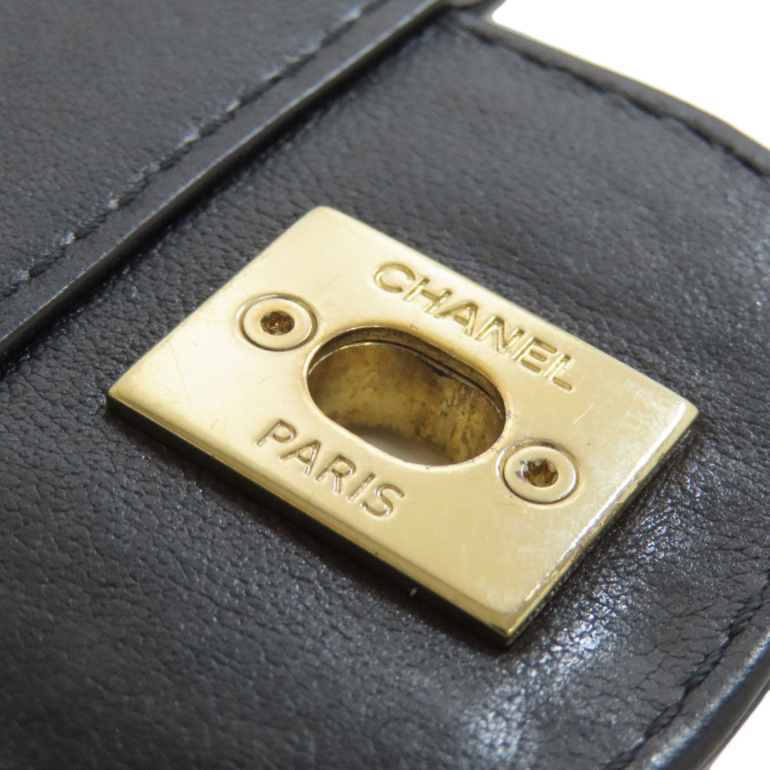 CHANEL Handbag lambskin black Matelasse Gold Metal 2WAY Women Used Authentic