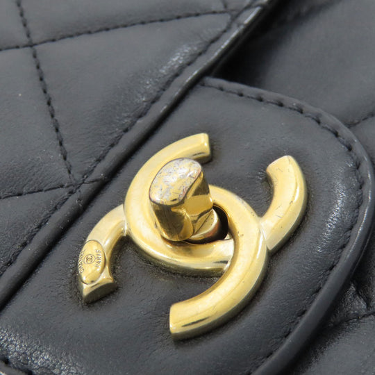 CHANEL Handbag lambskin black Matelasse Gold Metal 2WAY Women Used Authentic