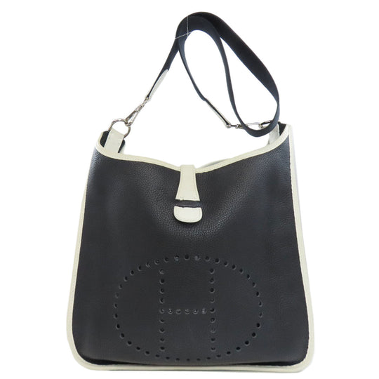 HERMES Shoulder Bag Taurillon Clemence black Evelyn PM SilverMetal Women Used Authentic