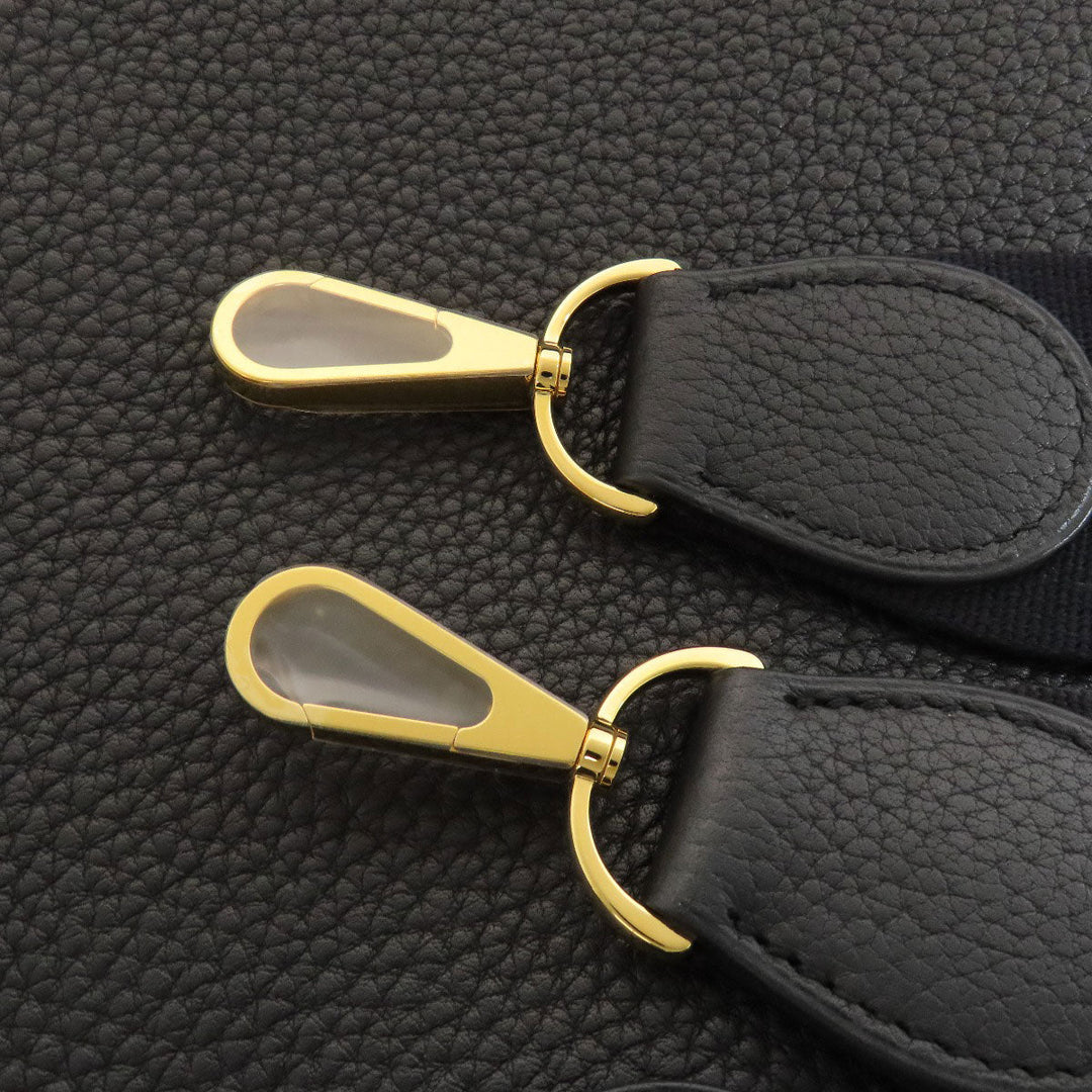 HERMES Shoulder Bag Togo black Evelyn 1 GM Gold Metal Women Used Authentic