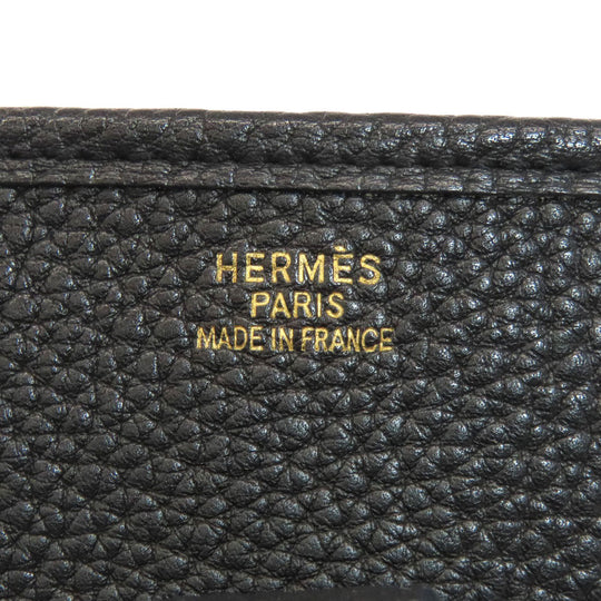 HERMES Shoulder Bag Togo black Evelyn 1 GM Gold Metal Women Used Authentic