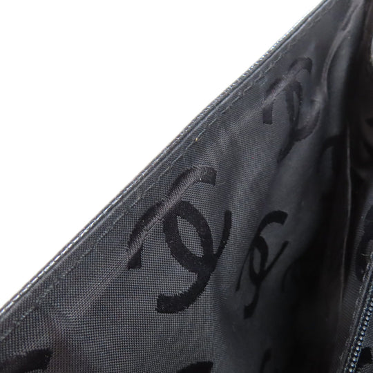 CHANEL Tote Bag Grained Calfskin Skin black Chain tote Women Used Authentic