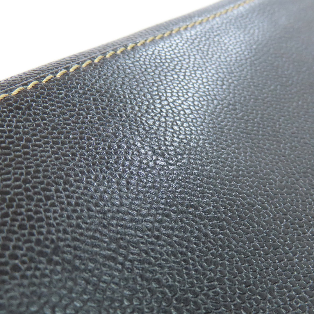 CHANEL Tote Bag Grained Calfskin Skin black Chain tote Women Used Authentic