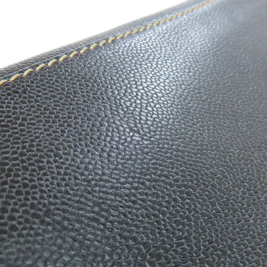 CHANEL Tote Bag Grained Calfskin Skin black Chain tote Women Used Authentic