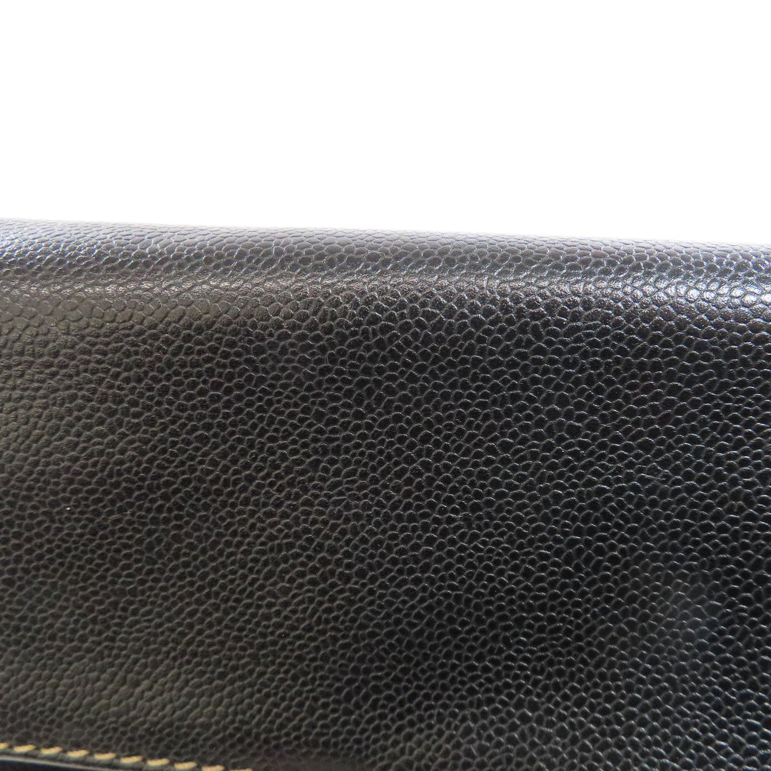 CHANEL Tote Bag Grained Calfskin Skin black Chain tote Women Used Authentic