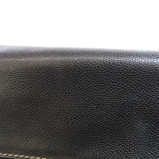 CHANEL Tote Bag Grained Calfskin Skin black Chain tote Women Used Authentic