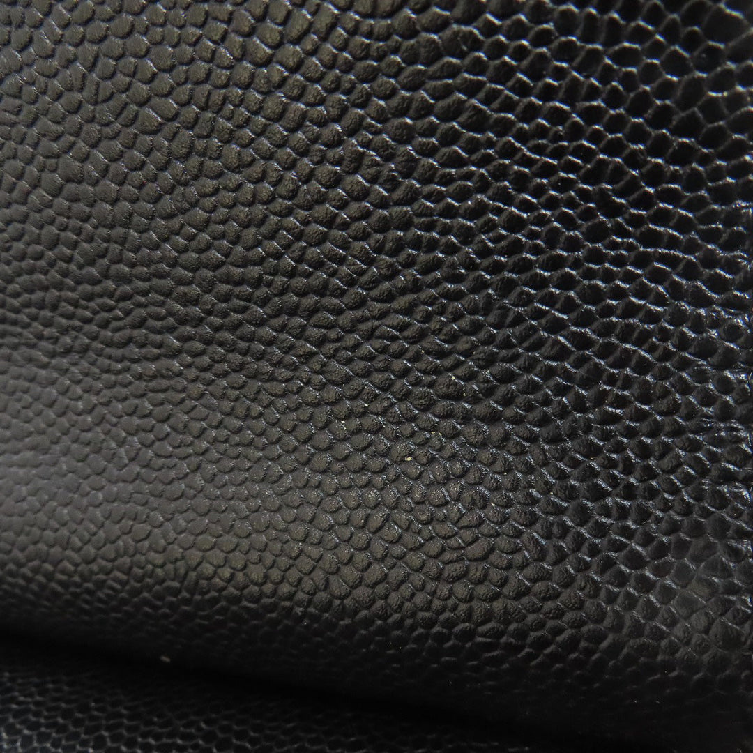 CHANEL Tote Bag Grained Calfskin Skin black Chain tote Women Used Authentic