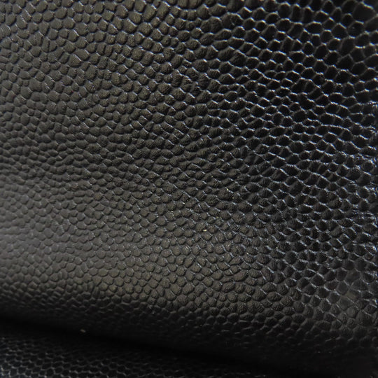 CHANEL Tote Bag Grained Calfskin Skin black Chain tote Women Used Authentic