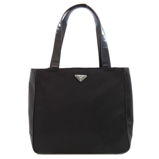 PRADA Tote Bag Nylon black logoMetal Women Used Authentic