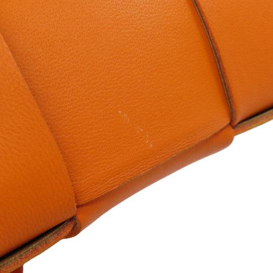 BOTTEGAVENETA Shoulder Bag Calfskin Orange MAXI INTRECCIATO Women Used Authentic
