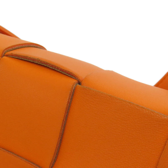 BOTTEGAVENETA Shoulder Bag Calfskin Orange MAXI INTRECCIATO Women Used Authentic