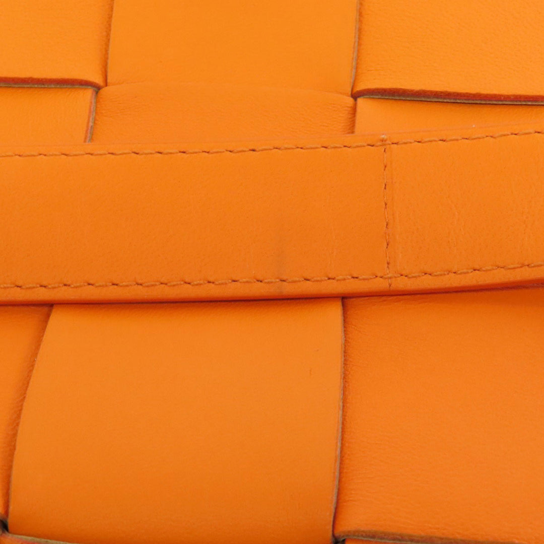 BOTTEGAVENETA Shoulder Bag Calfskin Orange MAXI INTRECCIATO Women Used Authentic
