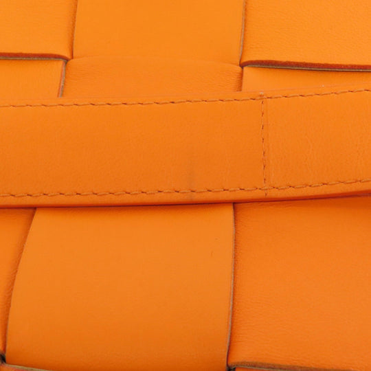 BOTTEGAVENETA Shoulder Bag Calfskin Orange MAXI INTRECCIATO Women Used Authentic
