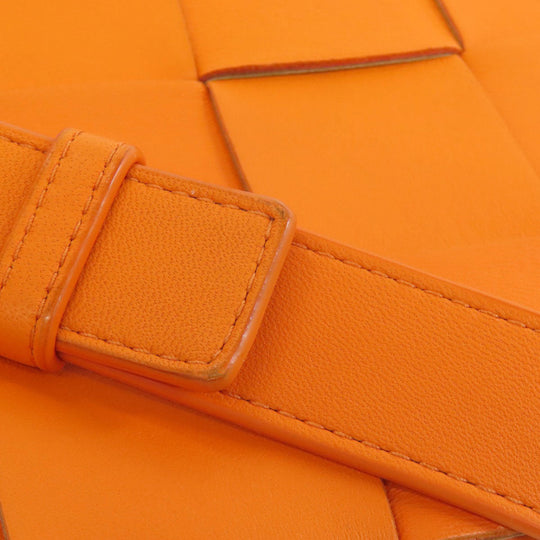 BOTTEGAVENETA Shoulder Bag Calfskin Orange MAXI INTRECCIATO Women Used Authentic