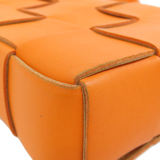BOTTEGAVENETA Shoulder Bag Calfskin Orange MAXI INTRECCIATO Women Used Authentic