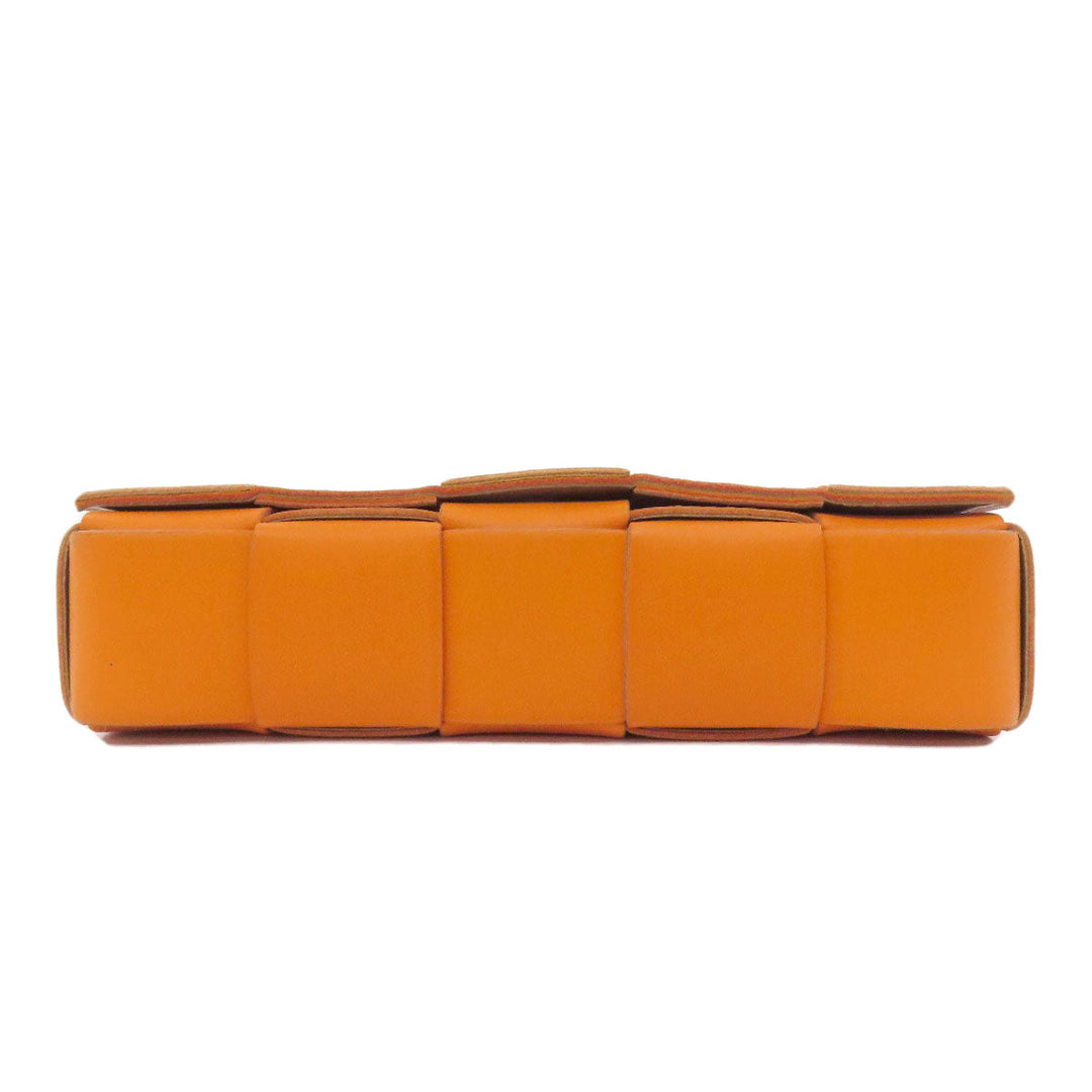 BOTTEGAVENETA Shoulder Bag Calfskin Orange MAXI INTRECCIATO Women Used Authentic