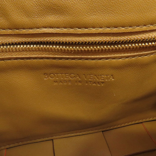 BOTTEGAVENETA Shoulder Bag Calfskin Orange MAXI INTRECCIATO Women Used Authentic
