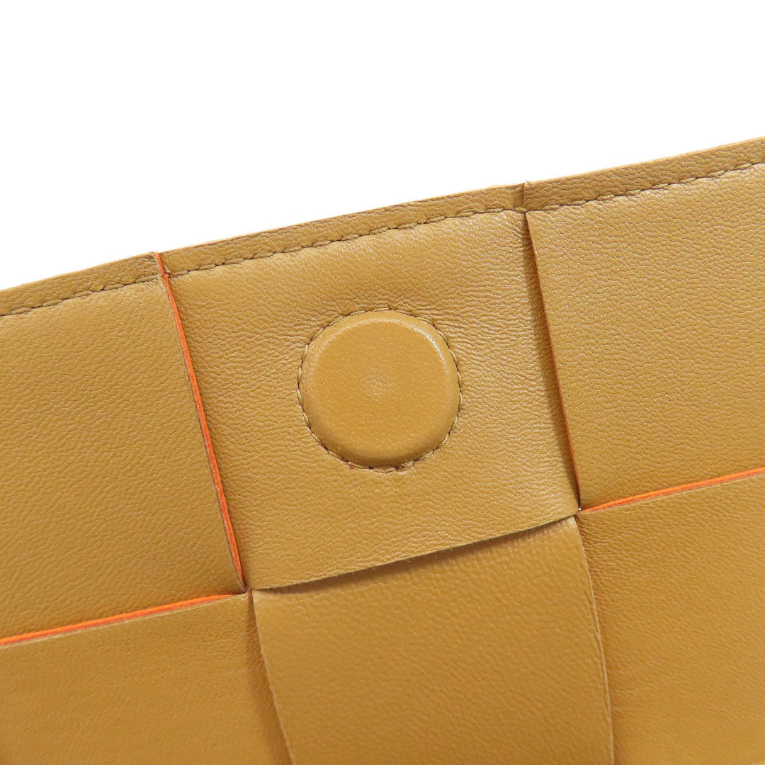 BOTTEGAVENETA Shoulder Bag Calfskin Orange MAXI INTRECCIATO Women Used Authentic