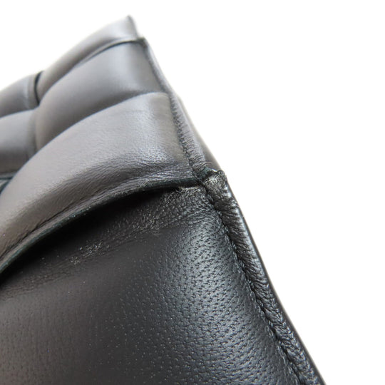 BOTTEGAVENETA Shoulder Bag Calfskin black MAXI INTRECCIATO Women Used Authentic