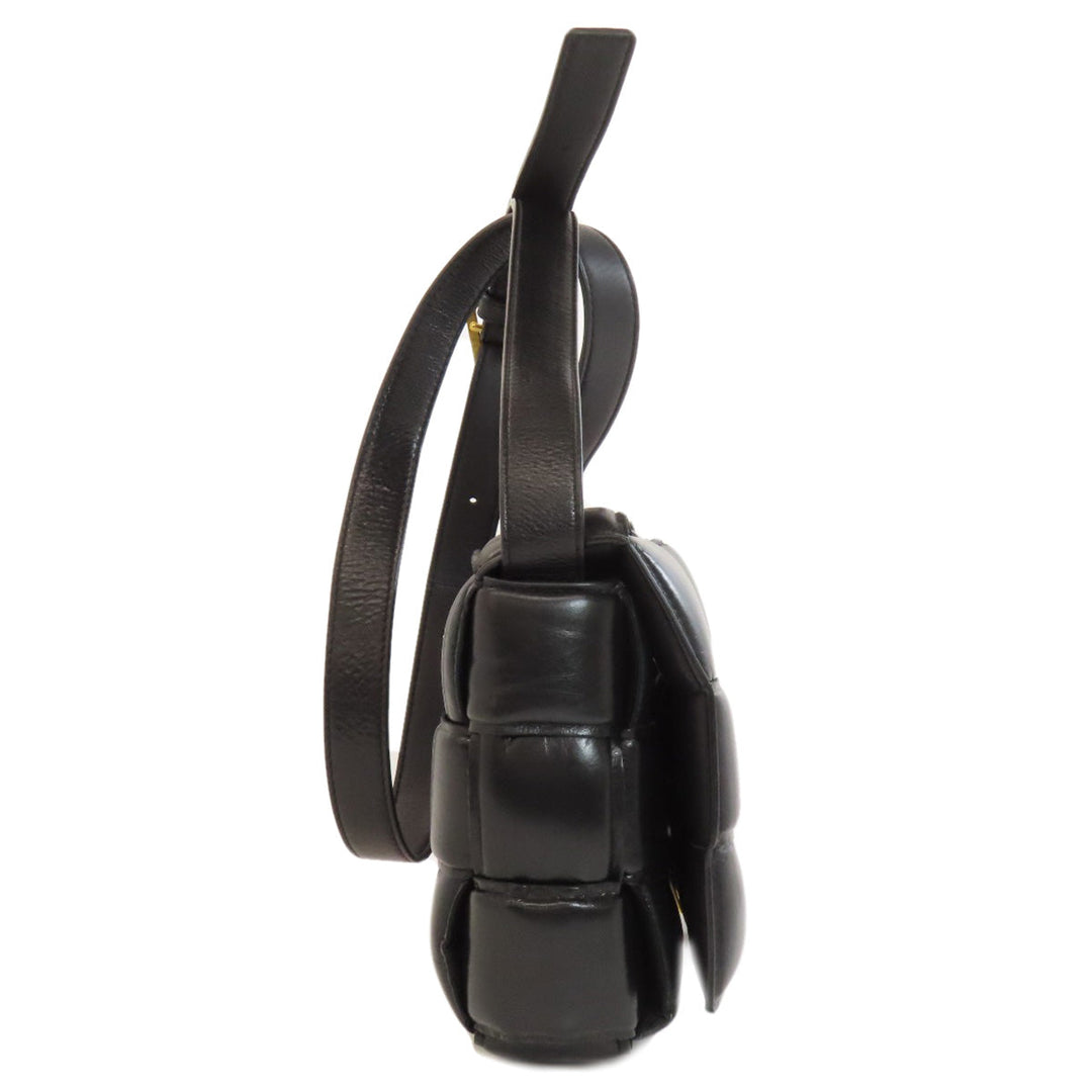 BOTTEGAVENETA Shoulder Bag Calfskin black MAXI INTRECCIATO Women Used Authentic