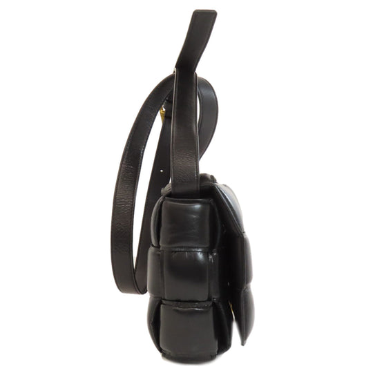 BOTTEGAVENETA Shoulder Bag Calfskin black MAXI INTRECCIATO Women Used Authentic