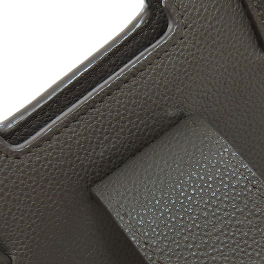 YVES SAINT LAURENT Handbag leather gray Downtown 2WAY Women Used Authentic