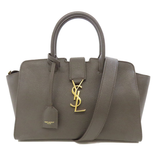 YVES SAINT LAURENT Handbag leather gray Downtown 2WAY Women Used Authentic