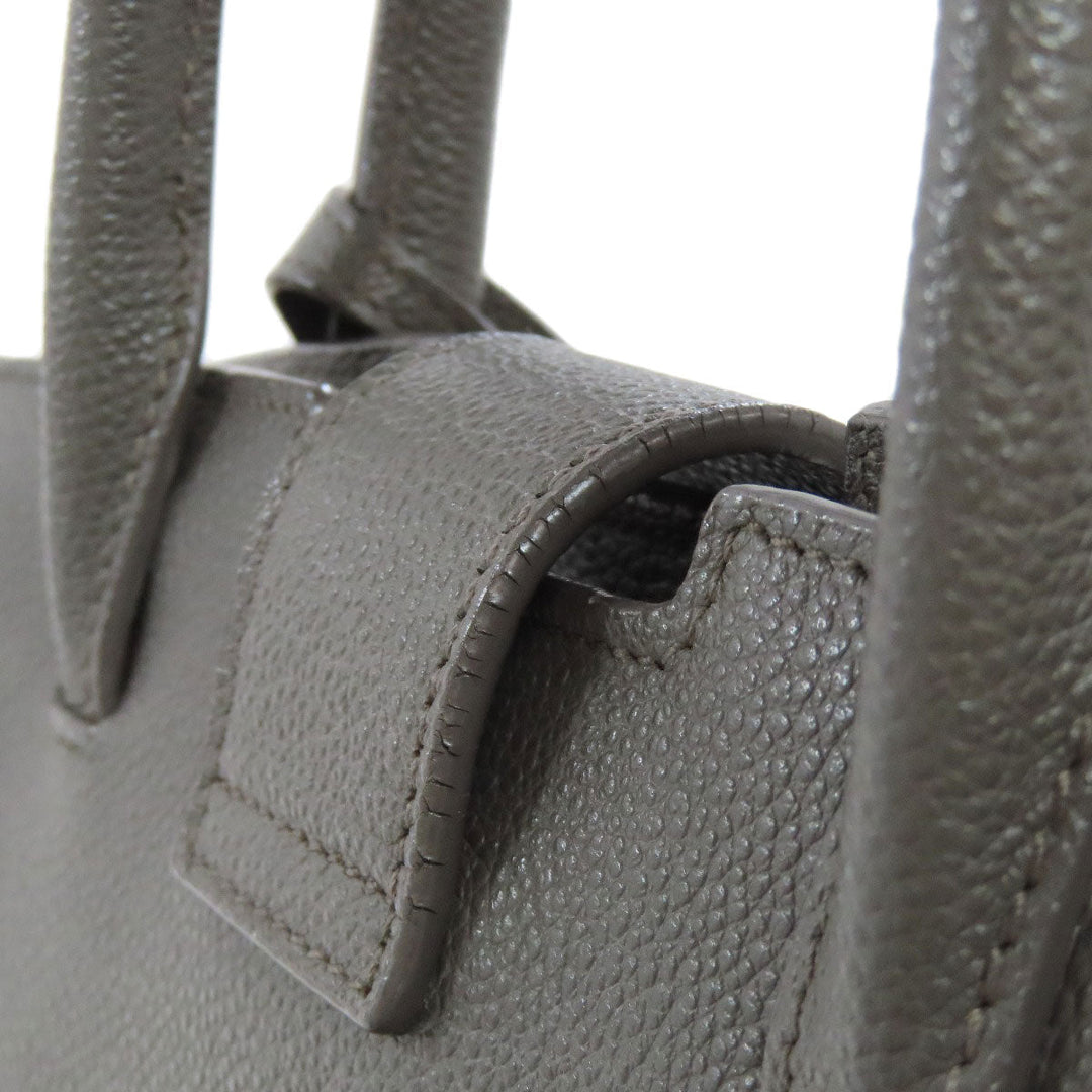 YVES SAINT LAURENT Handbag leather gray Downtown 2WAY Women Used Authentic