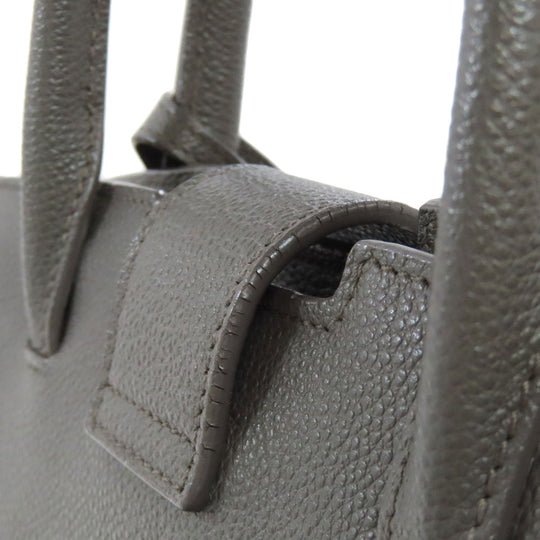 YVES SAINT LAURENT Handbag leather gray Downtown 2WAY Women Used Authentic