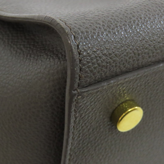 YVES SAINT LAURENT Handbag leather gray Downtown 2WAY Women Used Authentic