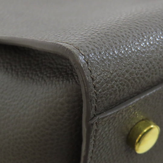 YVES SAINT LAURENT Handbag leather gray Downtown 2WAY Women Used Authentic