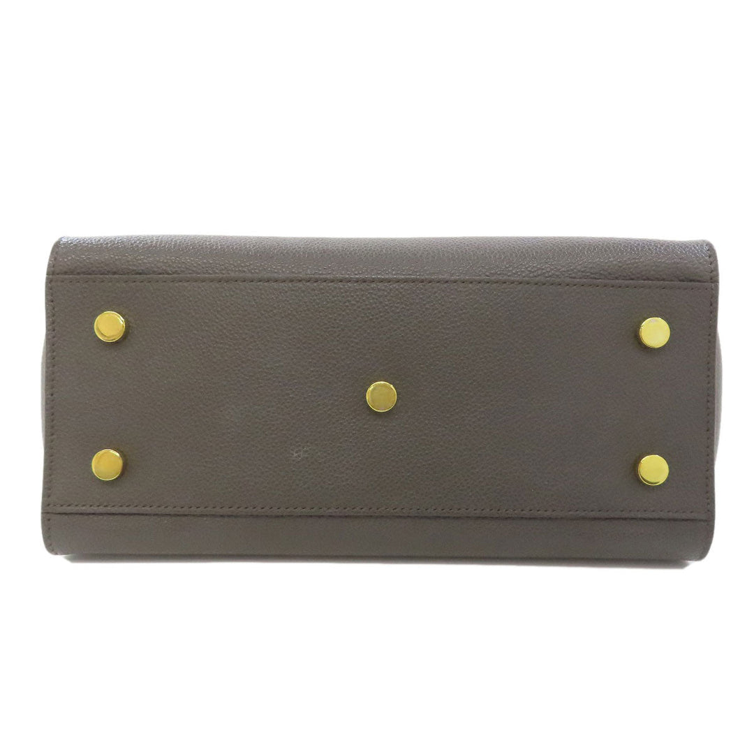 YVES SAINT LAURENT Handbag leather gray Downtown 2WAY Women Used Authentic
