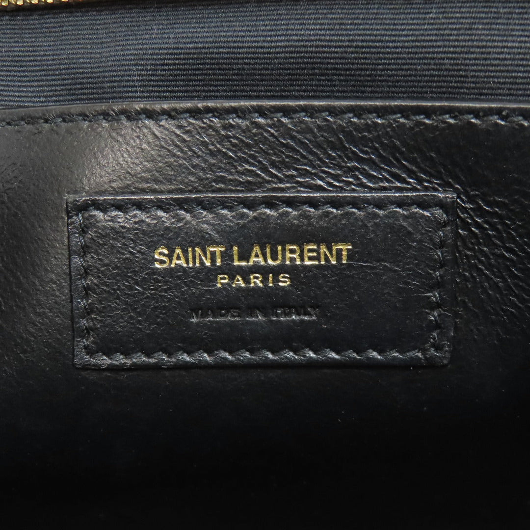 YVES SAINT LAURENT Handbag leather gray Downtown 2WAY Women Used Authentic