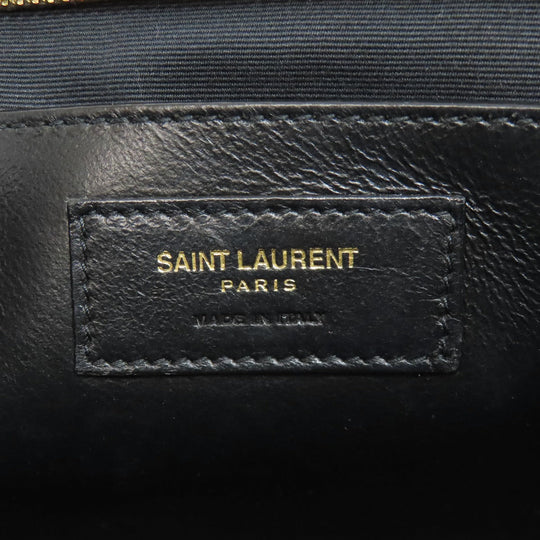 YVES SAINT LAURENT Handbag leather gray Downtown 2WAY Women Used Authentic