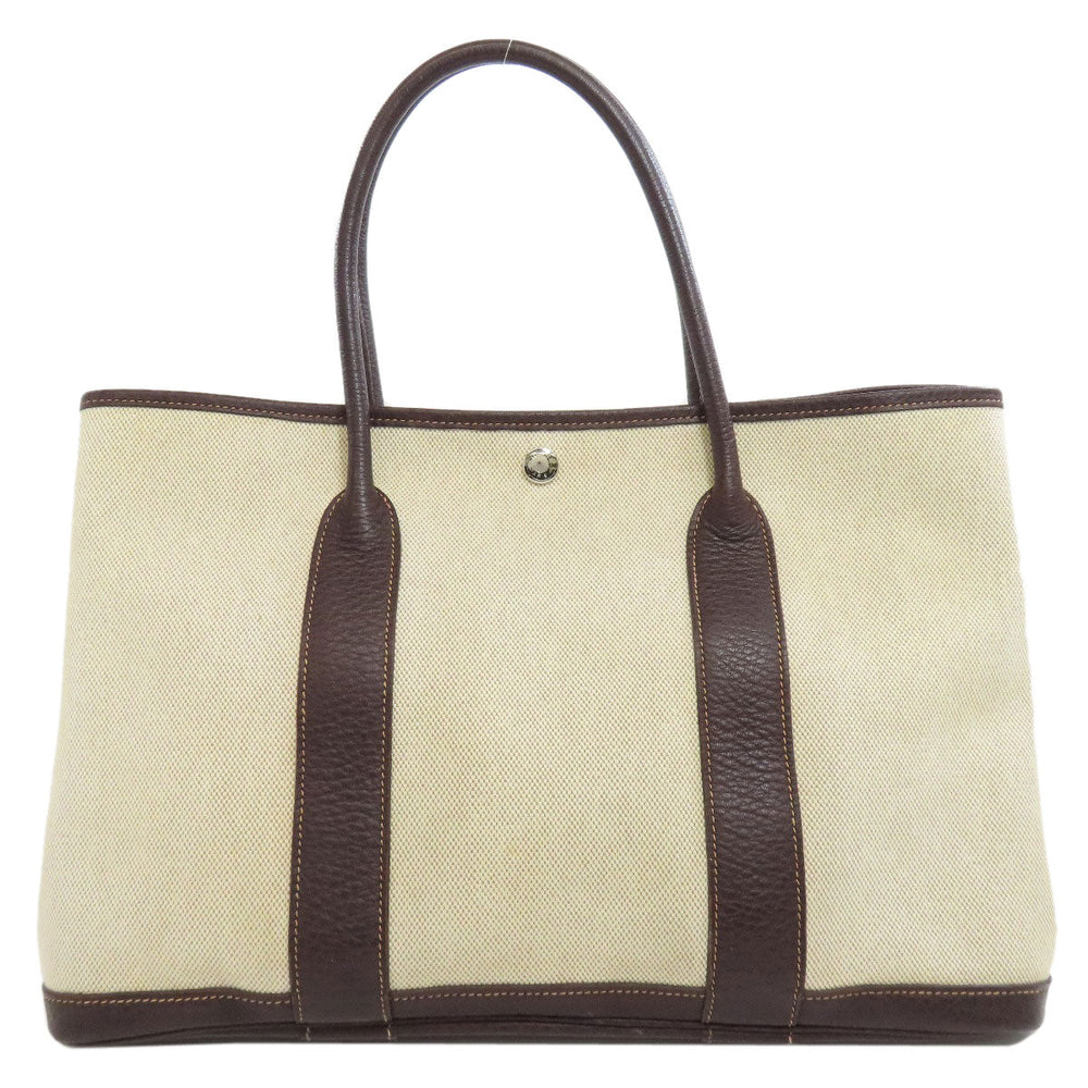 HERMES Tote Bag Tower ash beige Garden Party PM SilverMetal Women Used Authentic
