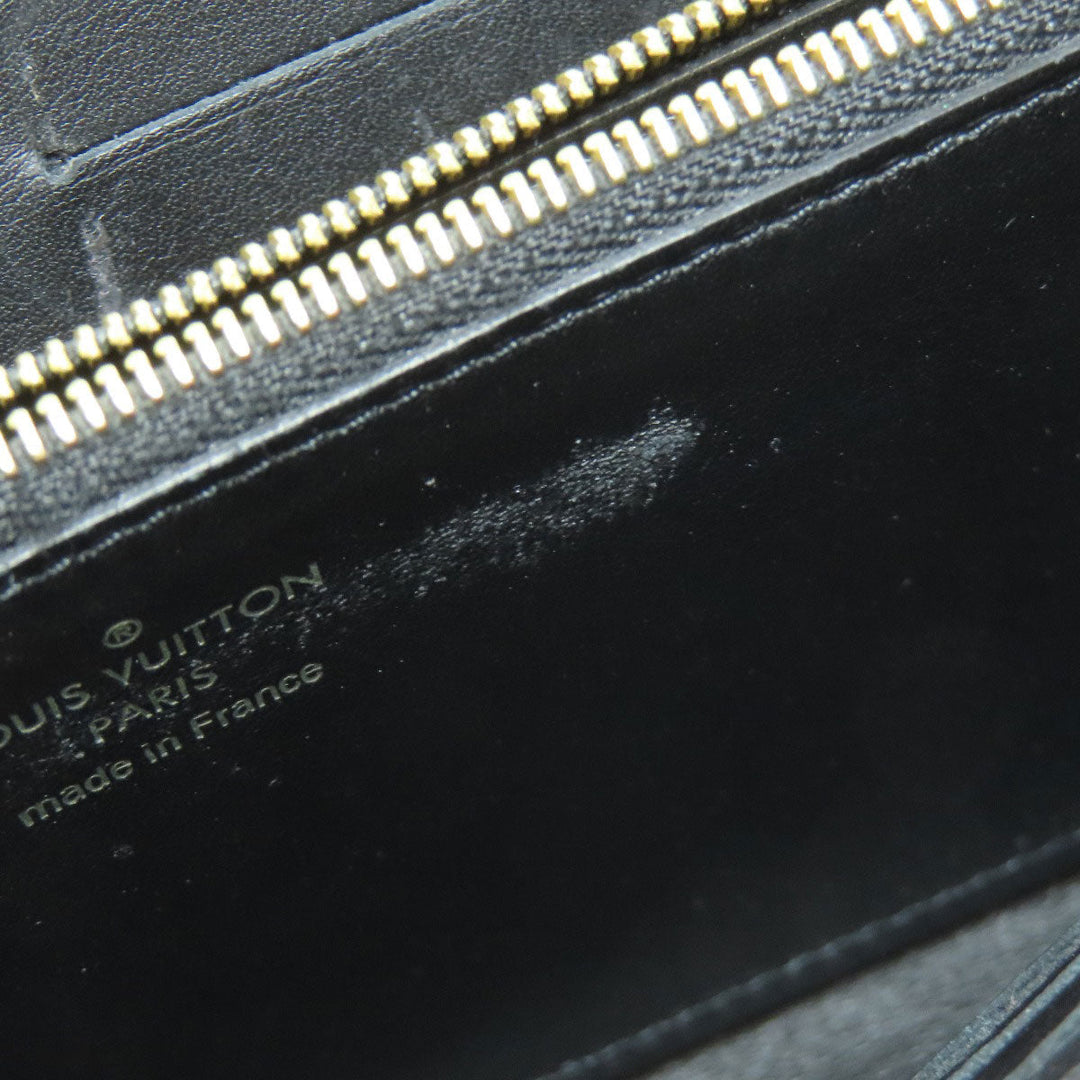 LOUIS VUITTON Long Wallet Purse N90129 Taurillon Clemence Leather black Portefeuille Capsine Women Used Authentic