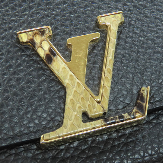 LOUIS VUITTON Long Wallet Purse N90129 Taurillon Clemence Leather black Portefeuille Capsine Women Used Authentic