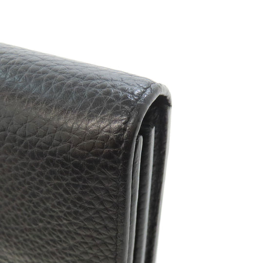 LOUIS VUITTON Long Wallet Purse N90129 Taurillon Clemence Leather black Portefeuille Capsine Women Used Authentic