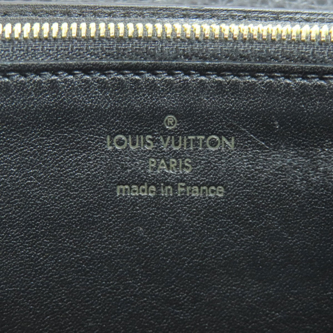 LOUIS VUITTON Long Wallet Purse N90129 Taurillon Clemence Leather black Portefeuille Capsine Women Used Authentic