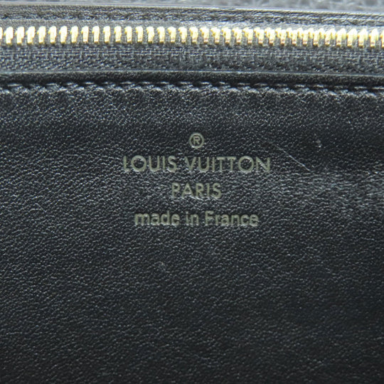 LOUIS VUITTON Long Wallet Purse N90129 Taurillon Clemence Leather black Portefeuille Capsine Women Used Authentic