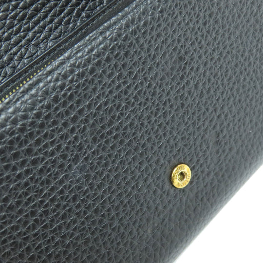 LOUIS VUITTON Long Wallet Purse N90129 Taurillon Clemence Leather black Portefeuille Capsine Women Used Authentic