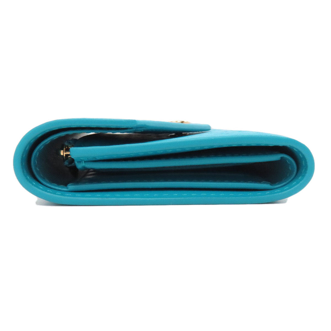 LOUIS VUITTON Bifold Wallet M82314 Leather, Nanogram blue Portefeuille Victorine Women Used Authentic