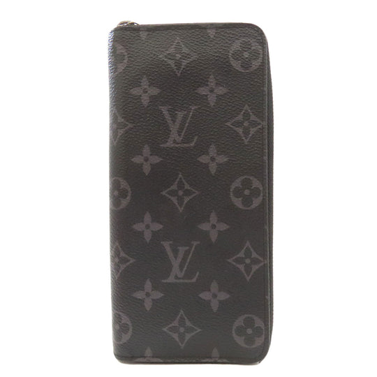 LOUIS VUITTON Long Wallet Purse M62295 Monogram Eclipse black Zippy Wallet Vertical mens Used Authentic