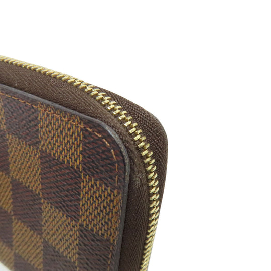 LOUIS VUITTON Coin case N63070 Damier canvas Brown Zippy coin purse Women(Unisex) Used Authentic